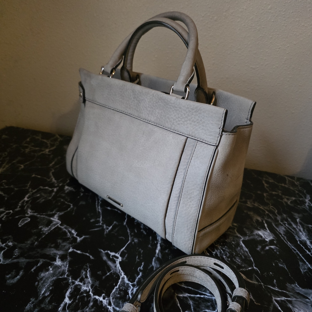 Rebecca Minkoff Light Gray Top-Handle Satchel with Detachable Strap